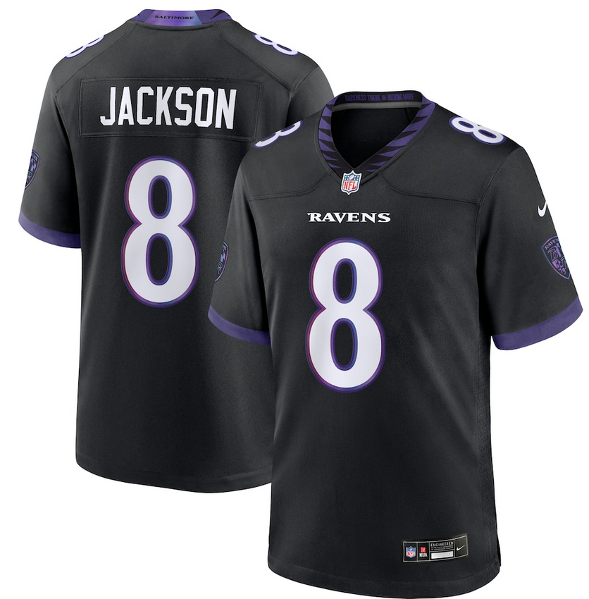 Men Baltimore Ravens #8 Jackson black Nike 2026 NFL Jersey 0522001